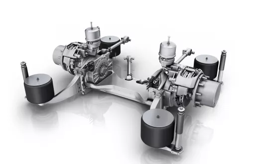 Ο άξονας AxTrax AVE της ZF πρωτοεμφανίστηκε το 2012. Διαθέτει συμπαγή σχεδίαση, δέχεται ηλεκτροκινητήρες απόδοσης ως και 340 ίππων (250 kW) και υποστηρίζει μέγιστο φορτίο άξονα μέχρι και 13 τόνων.