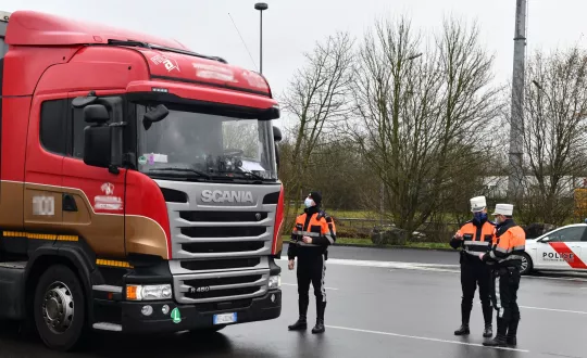 Ο έλεγχος πραγματοποιήθηκε σε πολυσύχναστο τμήμα μεταξύ Γαλλίας και Βελγίου στο Λουξεμβούργο. Φωτο: Αστυνομία Λουξεμβούργου