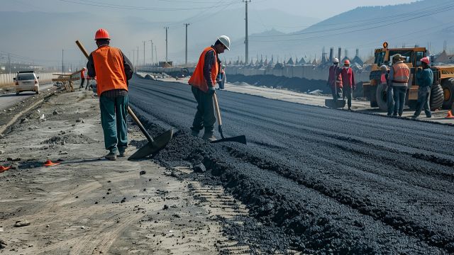 road works asphalt works