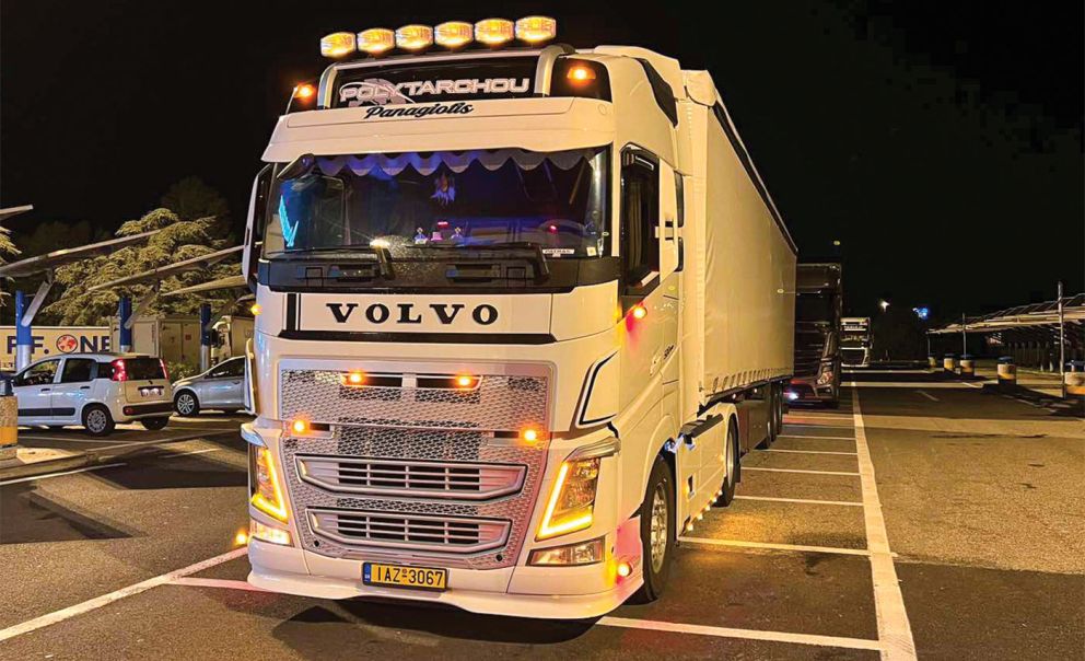 Volvo by night.