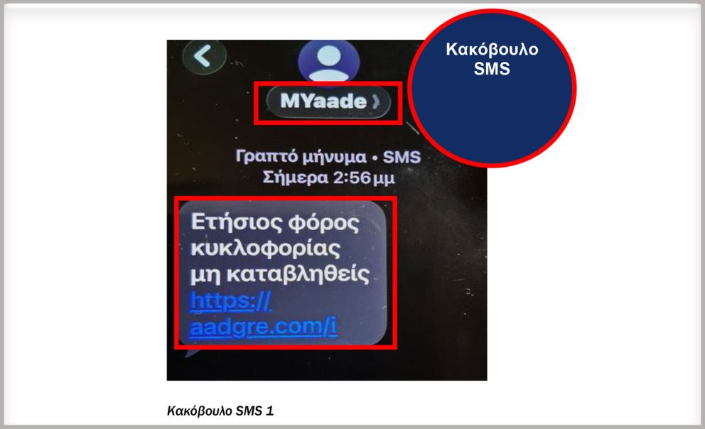 ααδε παραπλανητικα sms