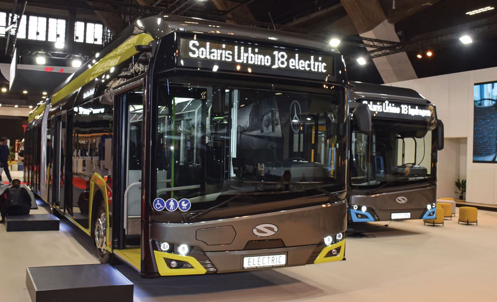 Το περίπτερο της πολωνικής εταιρείας Solaris, το Solaris  Urbino 18 Electric και το Solaris Urbino 18 Hydrogen.