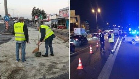Περισυλλογή επικίνδυνων υλικών από το οδόστρωμα