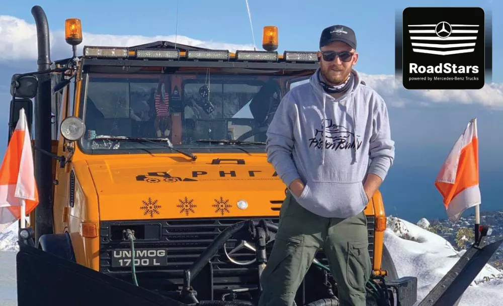 Ο Νίκος Ρήγας και το Mercedes-Benz Unimog 1700 L.